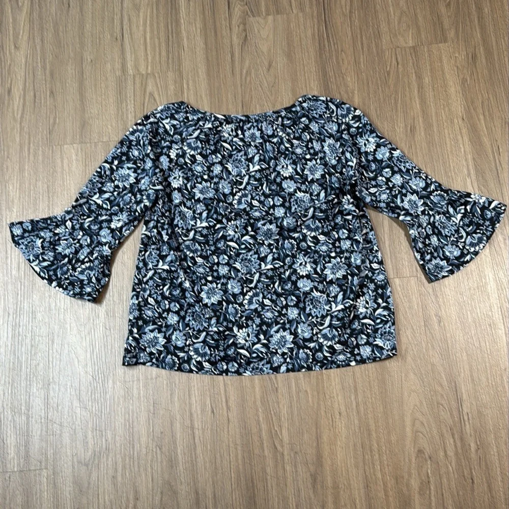 Michael Kors Floral Blouse - Blue and Black